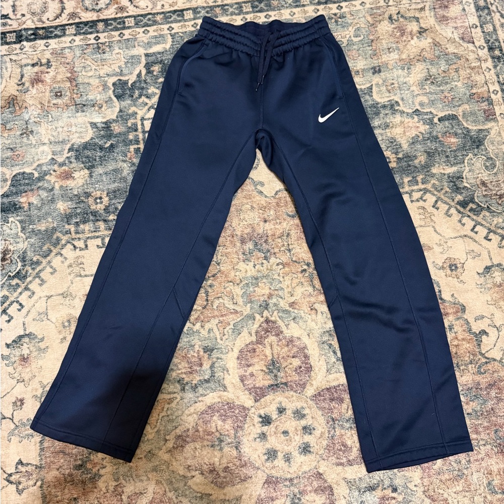 Nike Kids Navy Sweatpants with White Swoosh